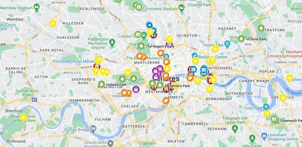 Mapa turístico Londres